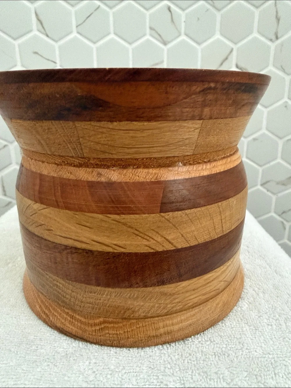 Handmade Wooden Storage Jar - Brown